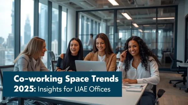 Co-working space 2025 with office furniture Dubai, office workstations UAE, and modern office design.
