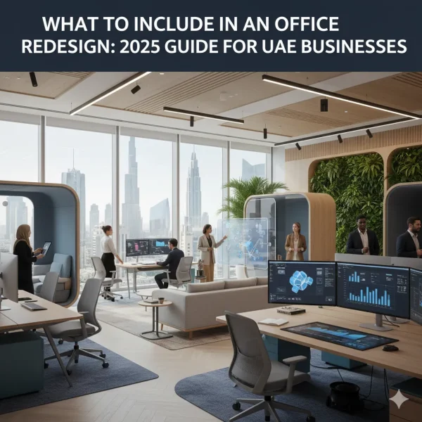 Modern office redesign with office furniture Dubai and ergonomic office workstations UAE in a contemporary layout.