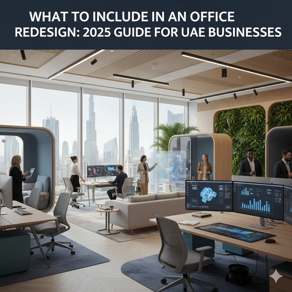 Modern office redesign with office furniture Dubai and ergonomic office workstations UAE in a contemporary layout.