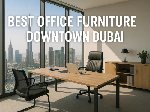 Modern ergonomic office setup near Burj Khalifa When your office chair is more supportive than your ex Level up your Downtown Dubai workspace with SAGTCO. Sleek, ergonomic, and 100% CEO-approved.