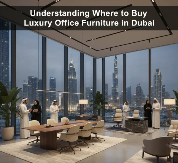 Luxury office furniture Dubai with modern office workstations UAE in a contemporary office design setting.
