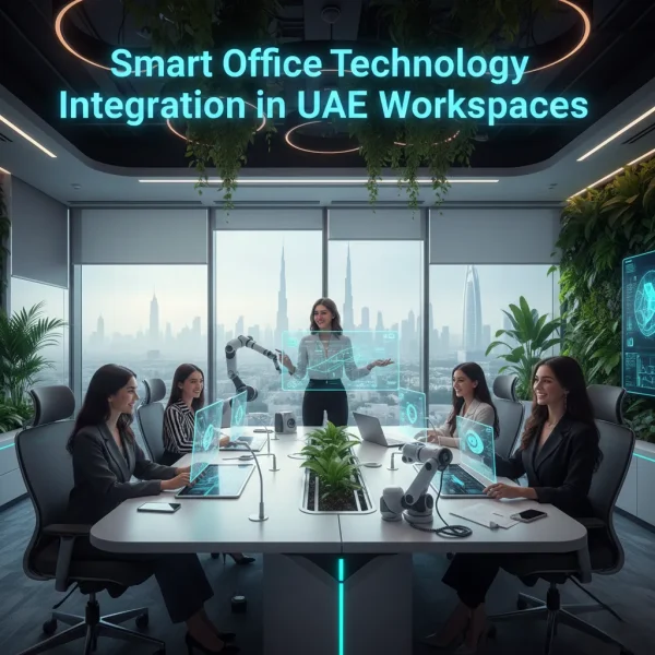 Smart office technology integrated with modern office workstations UAE and office furniture Dubai in a modern office design