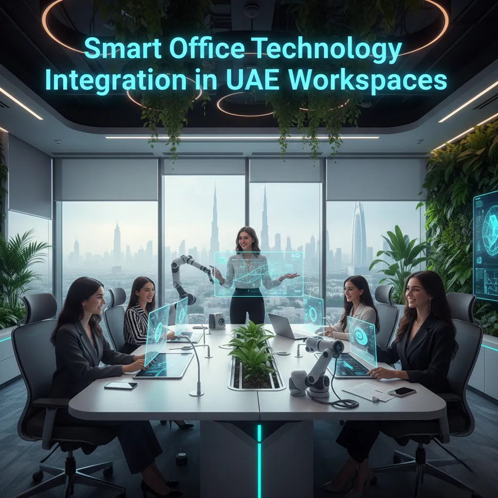 Smart office technology integrated with modern office workstations UAE and office furniture Dubai in a modern office design