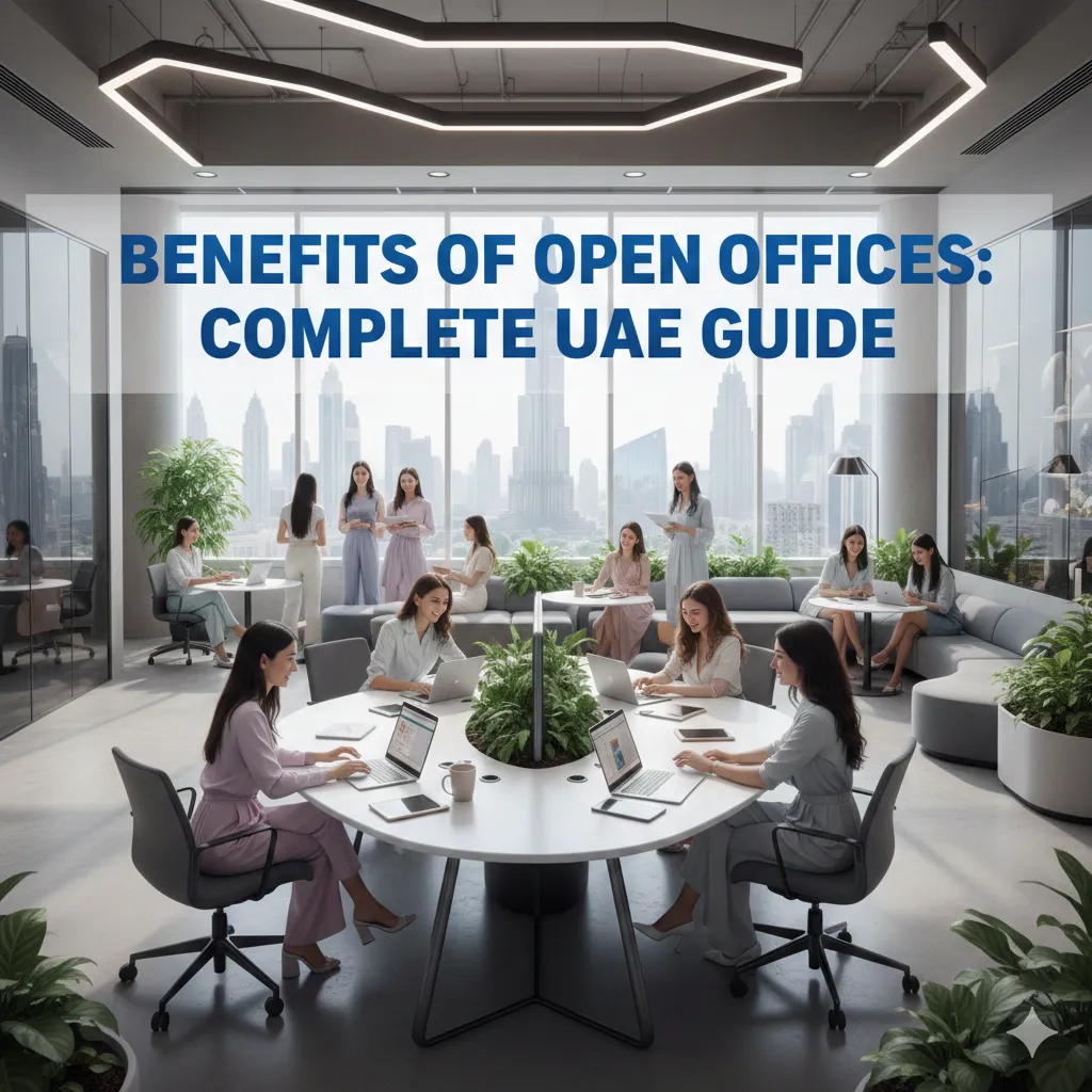 Modern open office with office workstations UAE and office furniture Dubai promoting collaborative workspace design.